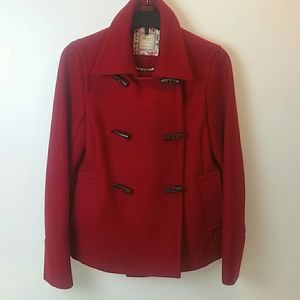 Old Navy Red 80% Wool Coat Sz Small